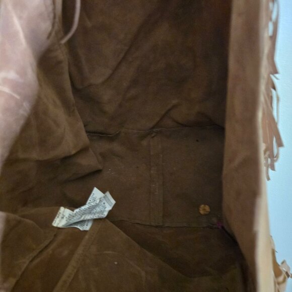 Forever 21 Brown Faux Suede Fringe Hobo Tote Shoulder Bag - Picture 7 of 9